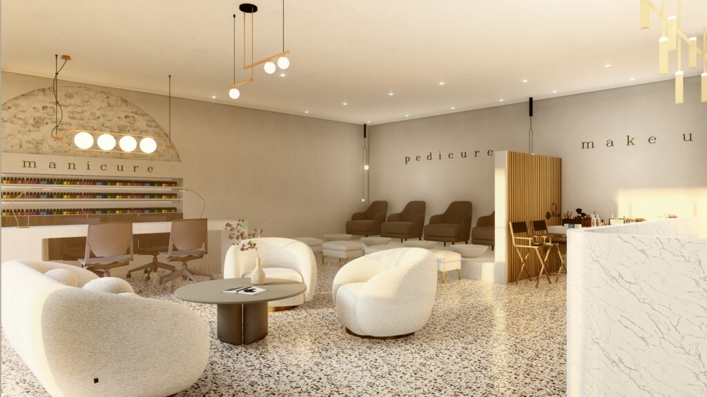 Κατάστημα αισθητικής στη Θεσσαλονίκη σχεδιασμένο από το SCale Design Studio με minimal και σύγχρονο εσωτερικό χώρο.