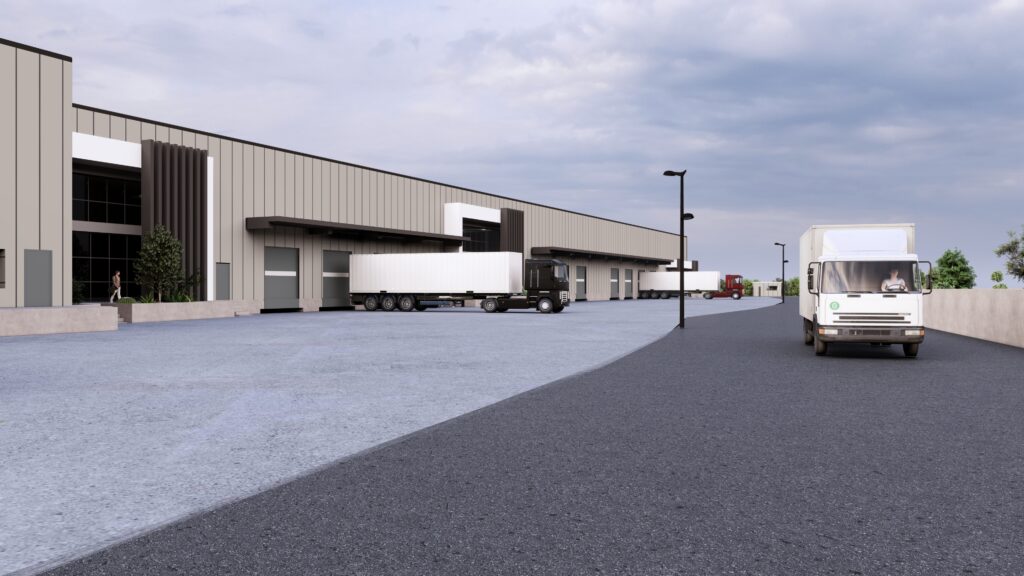 Χώρος φόρτωσης και εκφόρτωσης εμπορευμάτων σε σύγχρονο κέντρο logistics στην Αττική.